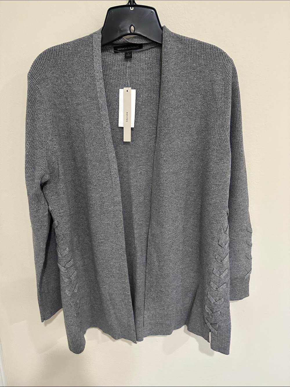 Banana Republic Gray Open-Front Ribbed Cardigan